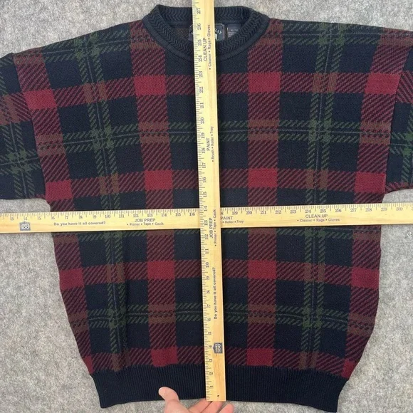 Vintage Plaid Cotton Grandpa Sweater - Picture 4 of 5